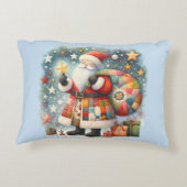 キルティングパッチワークサンタとクリスマスの星 アクセントクッション (裏面)