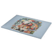 キルティングパッチワークサンタとクリスマスの星 カッティングボード (角)