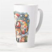 キルティングパッチワークサンタとクリスマスの星 カフェラテマグ (右アングル)