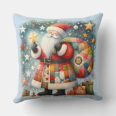 キルティングパッチワークサンタとクリスマスの星 クッション (裏面)