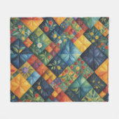 キルティングパトカラフルレン – キルティング恋人 フリースブランケット (正面(横))