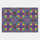 キルティングパーティーハッピーカラー3コーディネート ラッピングペーパーシート (正面3)