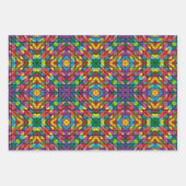 キルティングパーティーハッピーカラー3コーディネート ラッピングペーパーシート (正面)