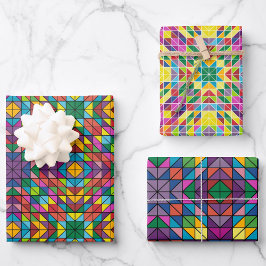 キルティングパーティーハッピーカラー3コーディネート ラッピングペーパーシート