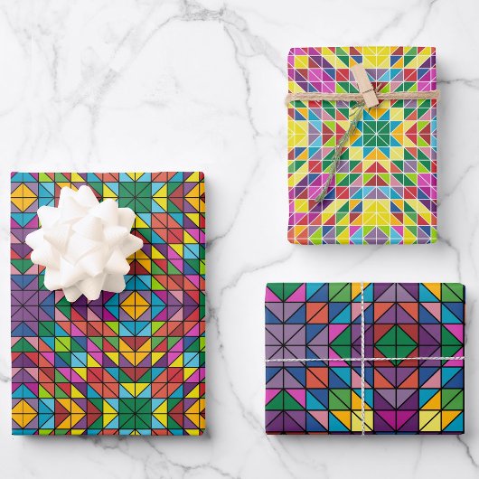 キルティングパーティーハッピーカラー3コーディネート ラッピングペーパーシート