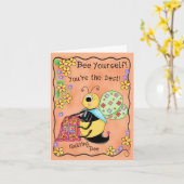 キルティングビーウィムシーハニービーユアールアート カード (黄色い花)