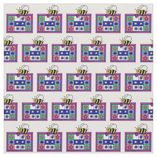 キルティングビー風刺生地 ファブリック (クローズアップ)