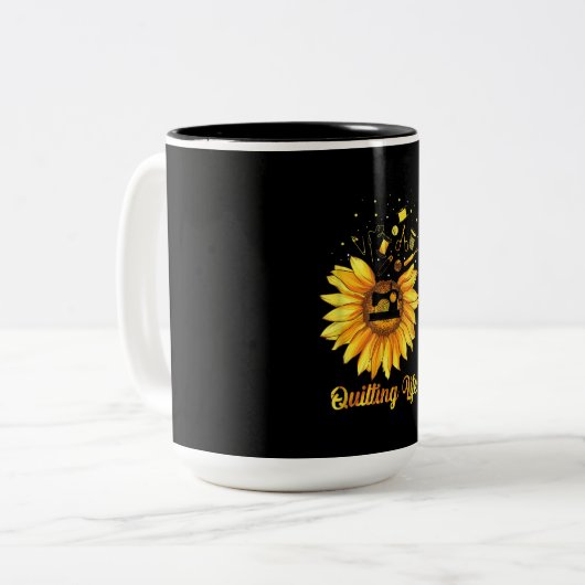 キルティングライフおもしろいラブヒマワリキルターズギフト ツートーンマグカップ (正面左)