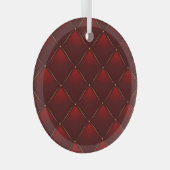 キルティングレッド金ゴールドスレッドの背景 ガラスオーナメント (正面右)