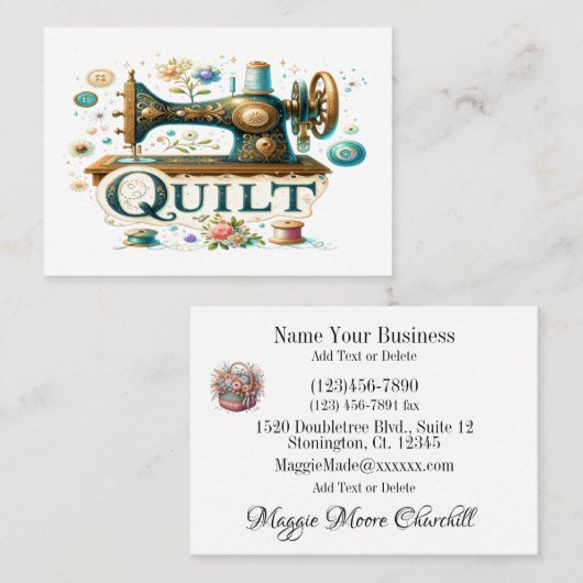 キルティング名刺 名刺 (正面/裏面)