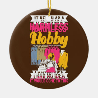 キルティング引用文裁縫布製下水道人 セラミックオーナメント