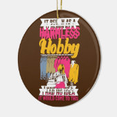 キルティング引用文裁縫布製下水道人 セラミックオーナメント (左)