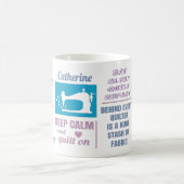 キルティング引用文 パーソナライズされた コーヒーマグカップ (中央)