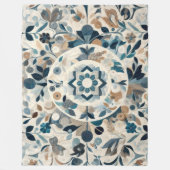 キルティング抽象デザイン フリースブランケット (正面)