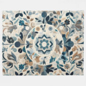 キルティング抽象デザイン フリースブランケット (正面(横))