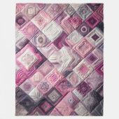 キルティング抽象デザイン フリースブランケット (正面)