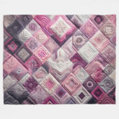 キルティング抽象デザイン フリースブランケット (正面(横))