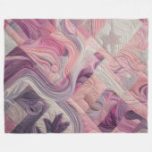 キルティング抽象デザイン フリースブランケット (正面(横))