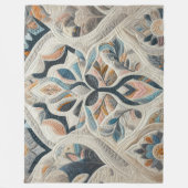 キルティング抽象デザイン フリースブランケット (正面)