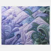 キルティング抽象デザイン フリースブランケット (正面(横))