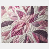 キルティング抽象デザイン フリースブランケット (正面(横))