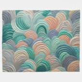 キルティング抽象デザイン フリースブランケット (正面(横))