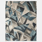 キルティング抽象デザイン フリースブランケット (正面)