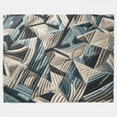 キルティング抽象デザイン フリースブランケット (正面(横))