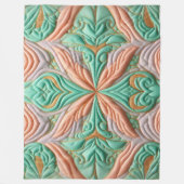 キルティング抽象デザイン フリースブランケット (正面)