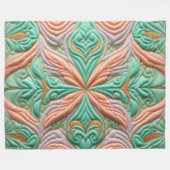 キルティング抽象デザイン フリースブランケット (正面(横))