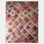 キルティング抽象デザイン フリースブランケット (正面)