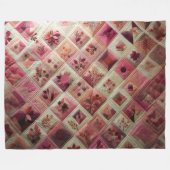 キルティング抽象デザイン フリースブランケット (正面(横))