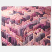 キルティング抽象デザイン フリースブランケット (正面(横))