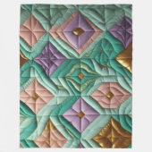 キルティング抽象デザイン フリースブランケット (正面)