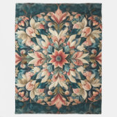 キルティング抽象デザイン フリースブランケット (正面)