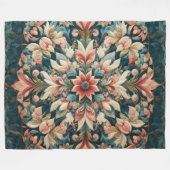 キルティング抽象デザイン フリースブランケット (正面(横))