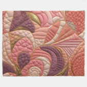 キルティング抽象デザイン フリースブランケット (正面(横))