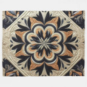 キルティング抽象デザイン フリースブランケット (正面(横))