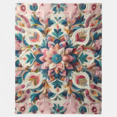 キルティング抽象デザイン フリースブランケット (正面)