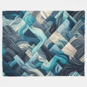 キルティング抽象デザイン フリースブランケット (正面(横))