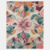 キルティング抽象デザイン フリースブランケット (正面)