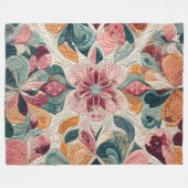 キルティング抽象デザイン フリースブランケット (正面(横))