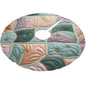 キルティング抽象デザイン ブラッシュドポリエステルツリースカート (アングル)