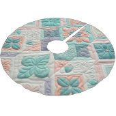 キルティング抽象デザイン ブラッシュドポリエステルツリースカート (アングル)