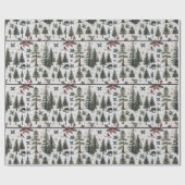 キルティング模様の熊やクリスマスツリー ラッピングペーパー (フラット)