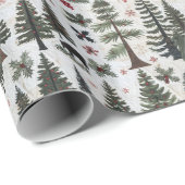 キルティング模様の熊やクリスマスツリー ラッピングペーパー (ロールコーナー)