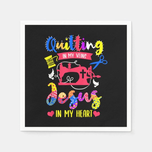 キルティング私のハート |キルティング スタンダードカクテルナプキン (正面)