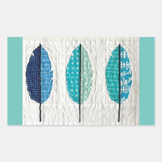 キルティング羽根シール 長方形シール (正面)