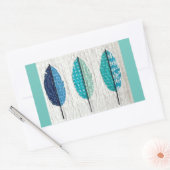 キルティング羽根シール 長方形シール (封筒)