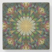 キルティング花 ストーンコースター (正面)